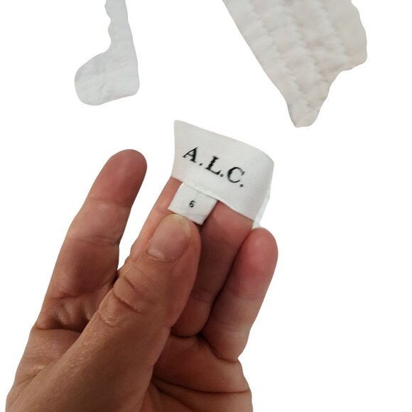 A.L.C. White Tiered Midi Dress With Lace-Up Back & Adjustable Straps Size 6 - Picture 7 of 7